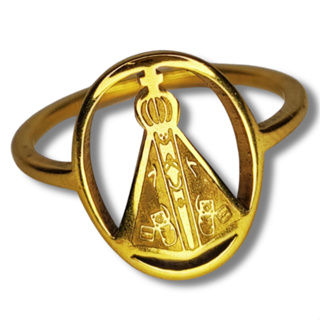 Anel Religioso Nossa Sra. Aparecida Original Rik9 Aço Inox  Banhado  Anti Alérgico A-111 em Oferta na Shopee