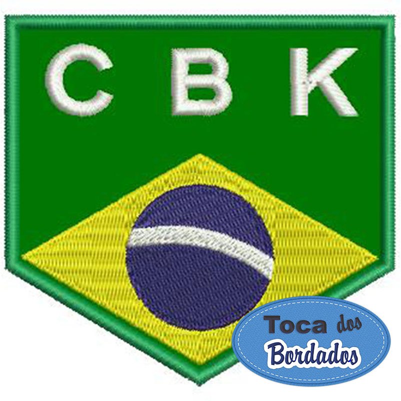 Patch Bordado CBK Confederação Brasileira de Karatê 8x8,5 cm Cód.4114