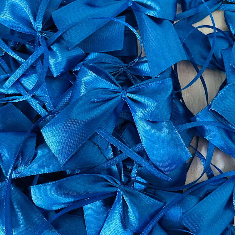 Laço lacinhos cetim com amarração azul caneta Nº5 lembranças decoração