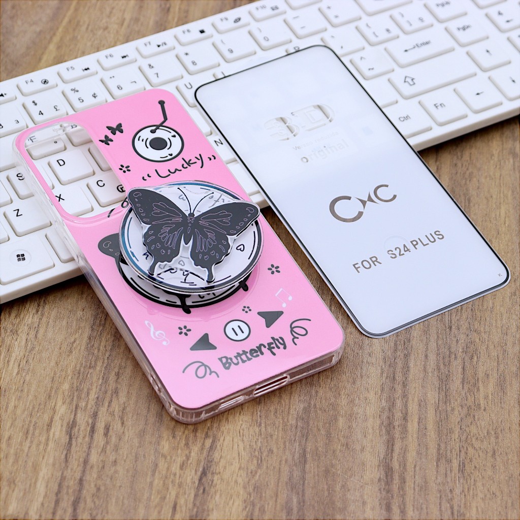 Capa Estampada Suporte Para Galaxy S24 PLUS com Película Vidro 3D c/ digital