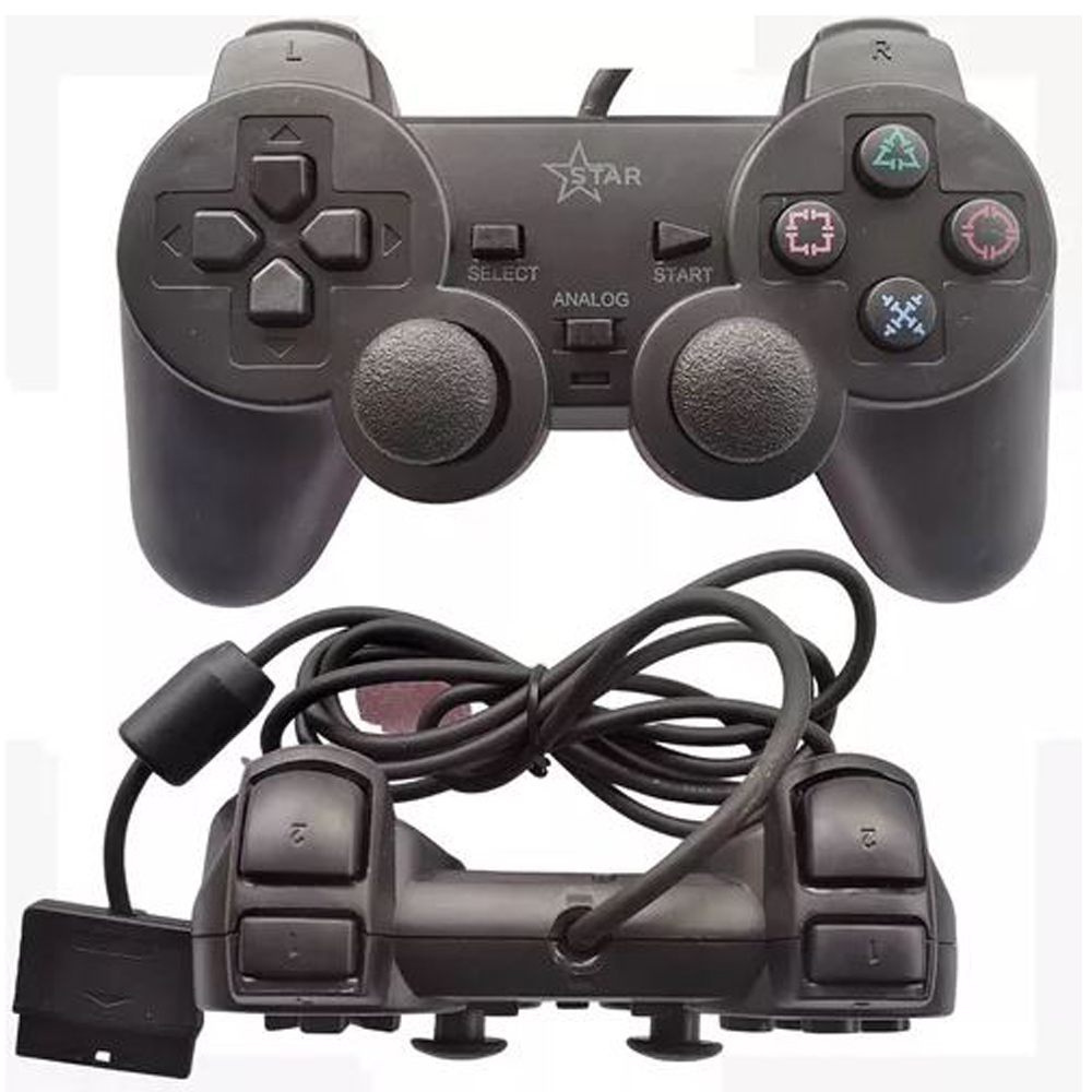 Controle para Playstation 2 PS2 Com Fio Cor Preto em Oferta na Shopee