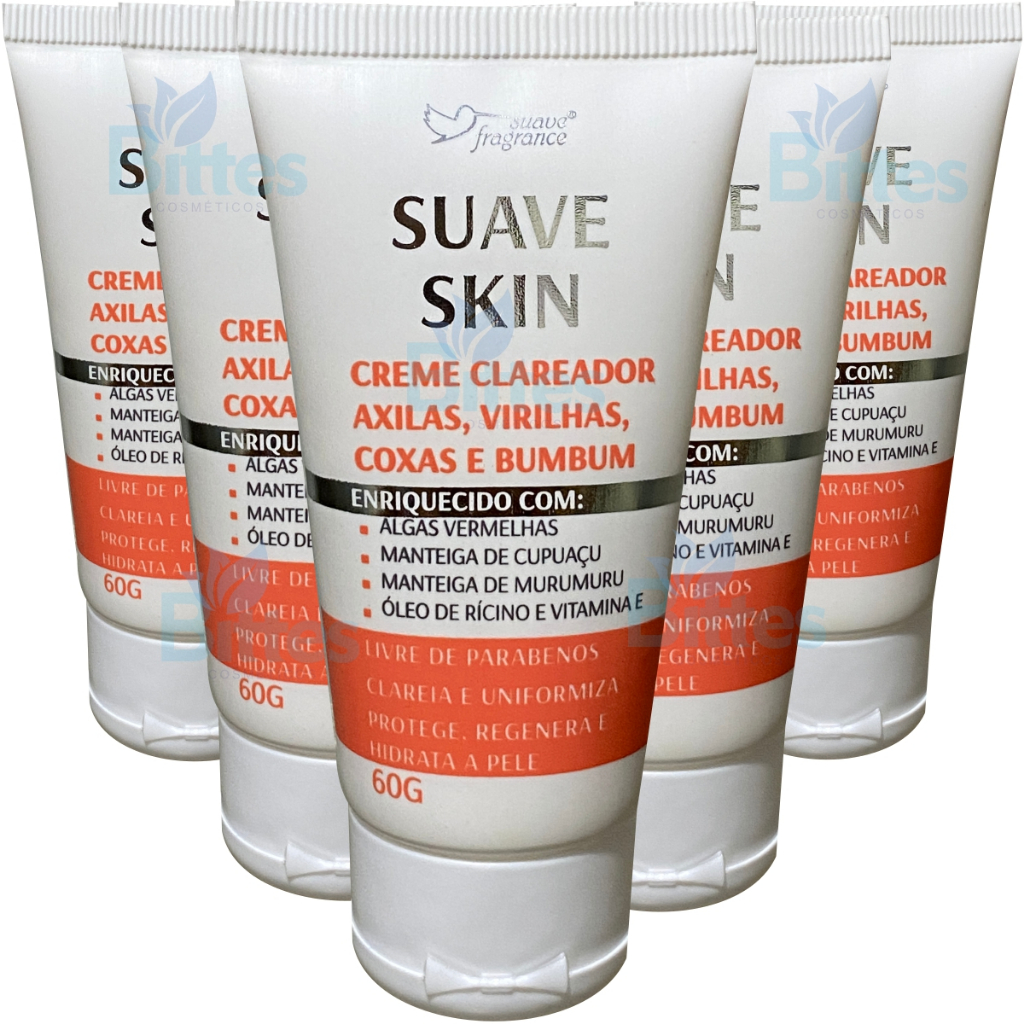 Kit 5 Cremes Suave Skin Clareador De Virilhas Suave Fragrance Cosméticos