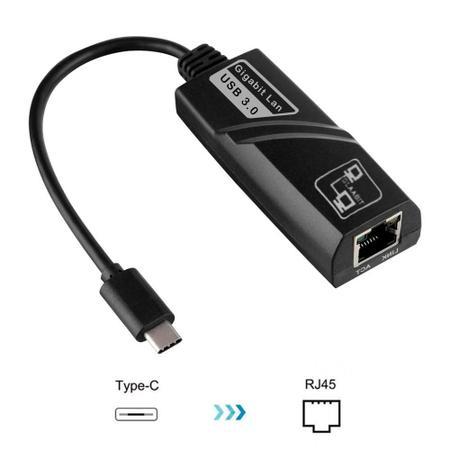 Adaptador De Rede Usb Tipo C 3.1 Usb-C Para Rede Rj45 Lan 10/100/1000mbps Gigabit