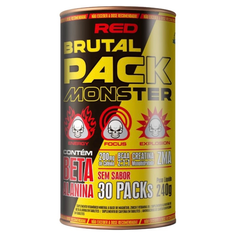 mega pack Brutal Pack Monster 30 Packs Com Beta Alanina - Red Series