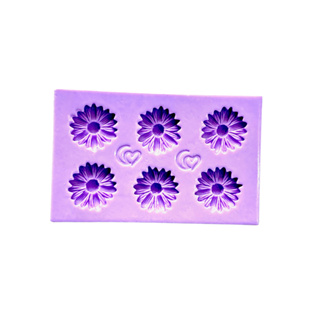 F1665 MOLDE DE SILICONE MARGARIDAS CONFEITARIA BISCUIT em Oferta na Shopee