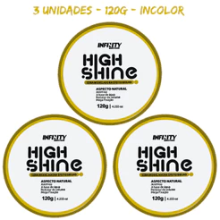 Cera Modeladora Efeito Brilho 120g High Shine INFNITY LOOKS HAIR - 3 un