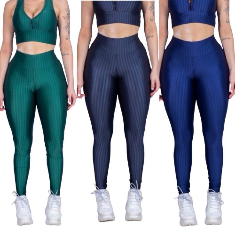 Kit 2 Calça Leg Legging 3D Feminina Academia sirre Levanta Bumbum Cintura Alta