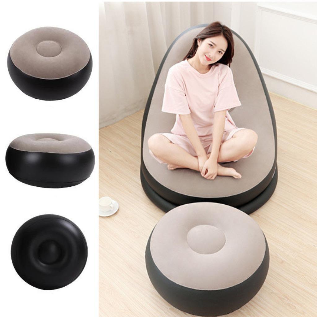 Conjunto Poltrona e Puff Inflável Ultra Lounge Portátil Descanso Preguiçoso Sofá Poltrona GABI SHOP