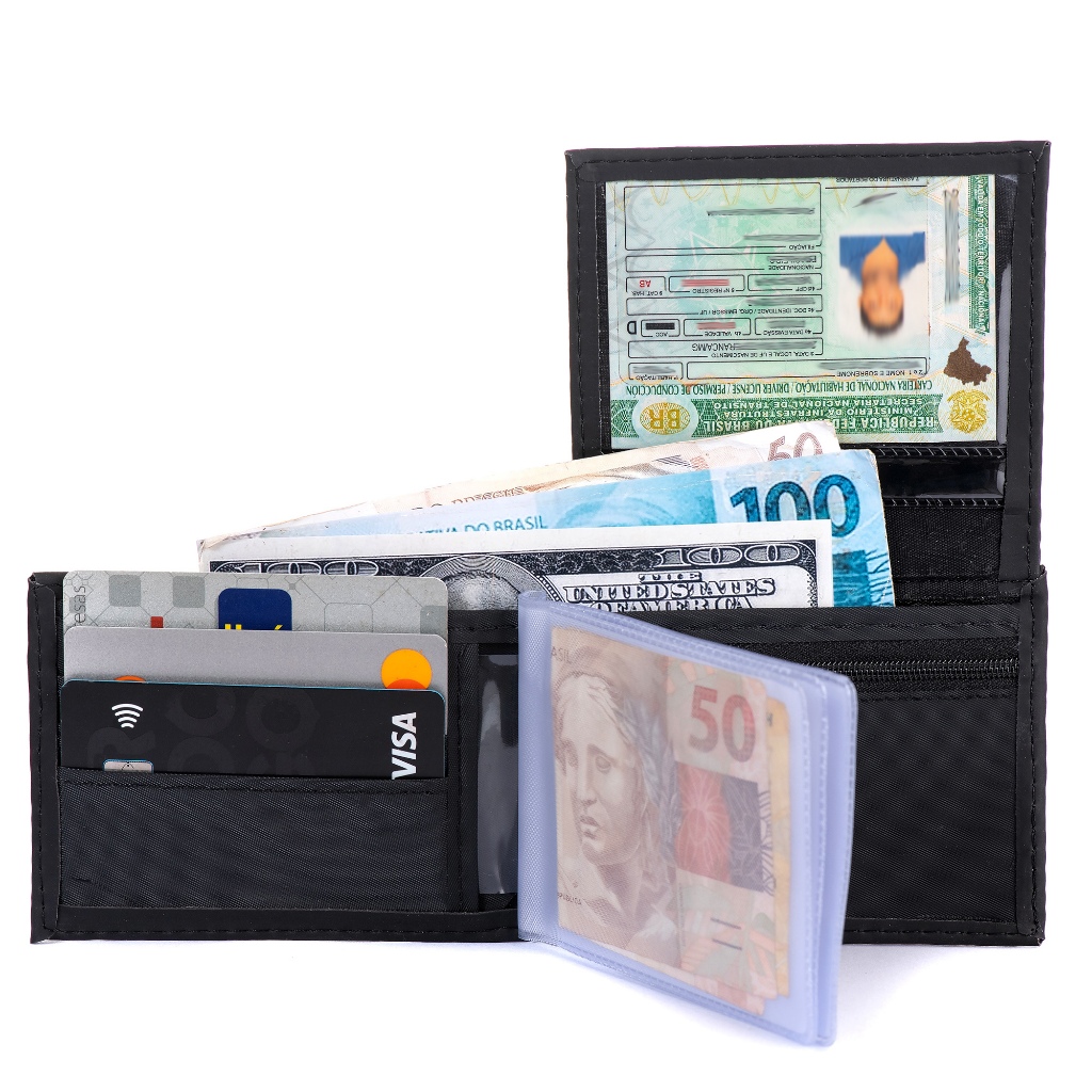 Kit 10 Carteiras Modelo L Porta Cartões, Porta Moedas Em Ziper