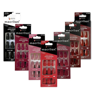 Kit 24 Unhas Postiças Autocolante Bailarina Diversas Cores - Macrilan em Oferta na Shopee