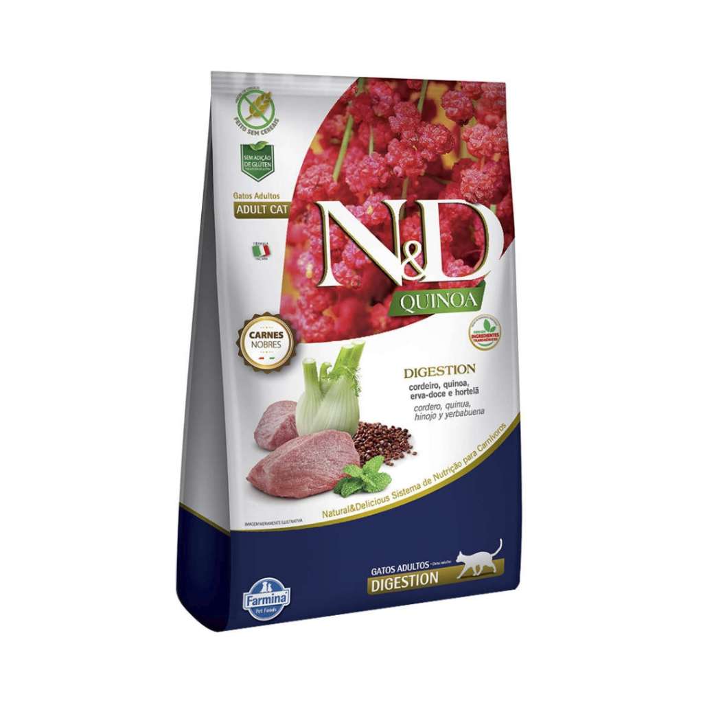 Ração Para Gatos Adulto Digestion Cordeiro 1,5kg N&D Quinoa