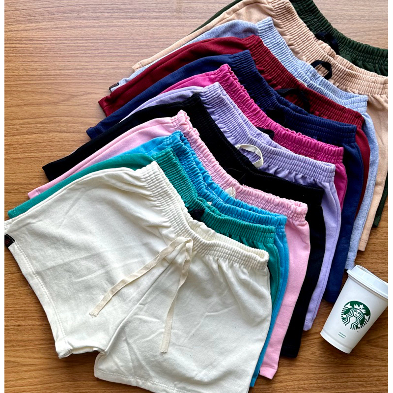 Kit 10 Shorts Feminino básico de moletom bermuda feminina short academia feminino confortável short moletom em Oferta na Shopee