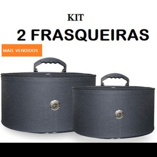 Kit 2 Maleta Nécessaires Frasqueira Maquiagem Esmaltes Preta Premium