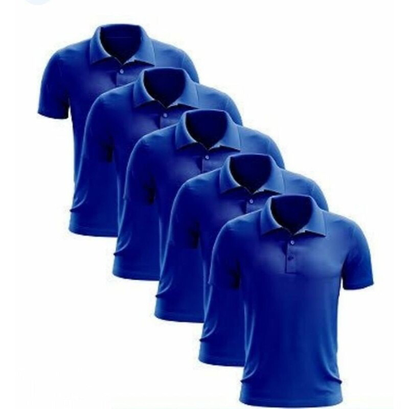 kit 5 Camisa Masculina Gola Polo uniforme com Bolso Piquet Poliéster P ao GG em Oferta na Shopee