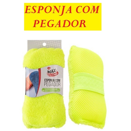 Esponja Com Pegador 23x10,5x5CM Com Tecido Chenille Para Lavagem Carros Prático E Fácil Clink Lavar em Oferta na Shopee