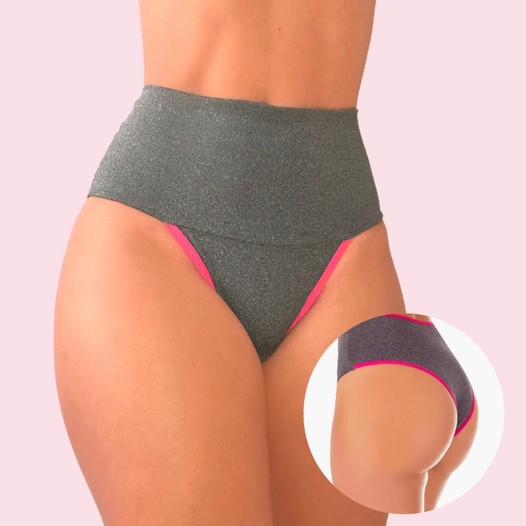 Kit 5 Calcinhas Fitness Cós Alto Compressão Abdominal Segura Barriga - VIÉRE