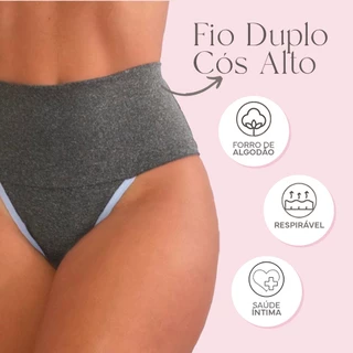 Kit 3 Calcinhas Fitness Cós Alto Compressão Abdominal Segura Barriga - VIÉRE