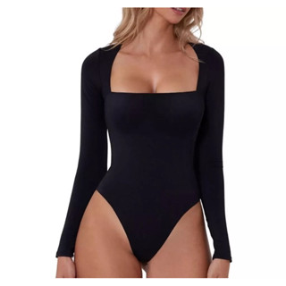 Body Feminino Decote Quadrado Manga Longa Suplex em Oferta na Shopee