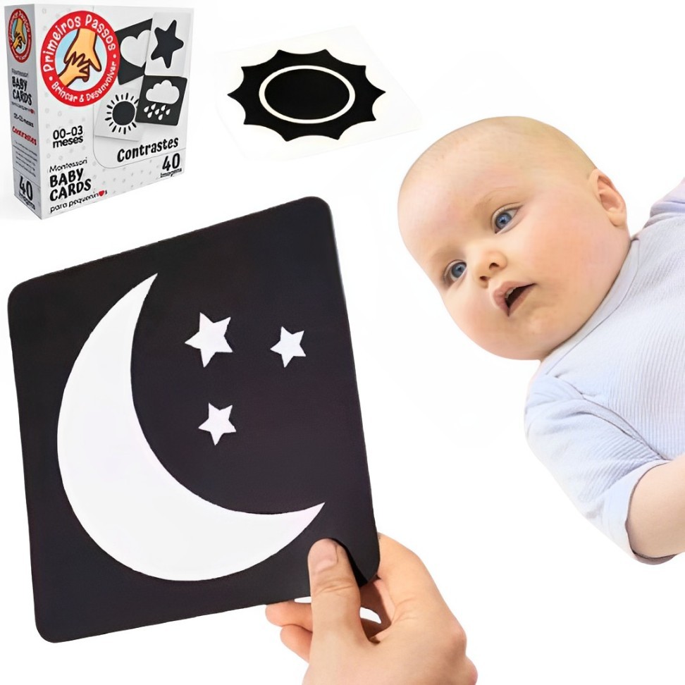 Cartão Preto E Branco De Educação Infantil De Treinamento De Recém-Nascido De Estimulação visual Rastreamento Brinquedo
