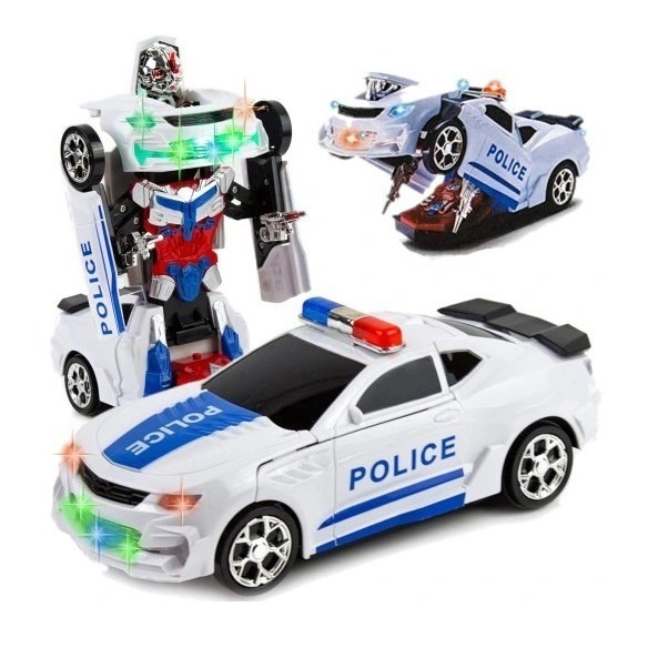 Carrinho De Policia VIRAR ROBO  Emite Luz Som Gira 360 Graus Brinquedo INFANTIL em Oferta na Shopee