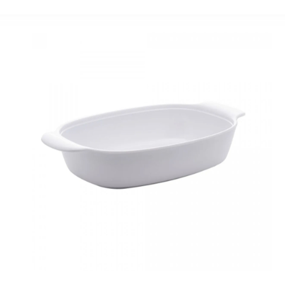 TRAVESSA OVAL DE MELAMINA BRANCO 32cm x 18cm - LYOR -  2828