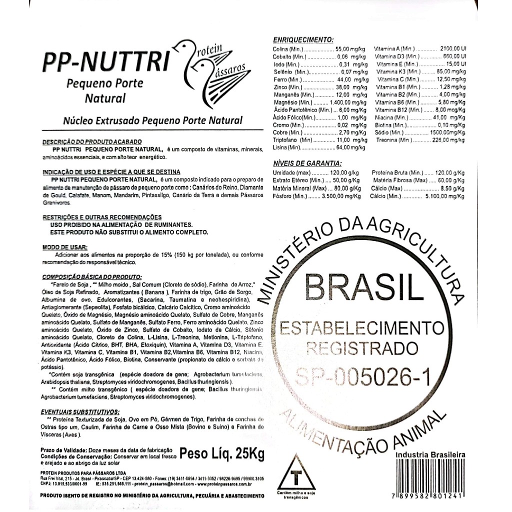 Ração Extrusada Premim 2 kg Coleiro, Canário, Pintassilgo(PASSAROS DE PEQUENO PORTE EM GERAL) PROMOÇÃO