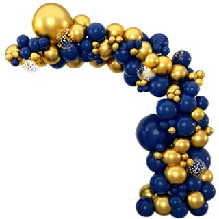 Kit Arco Balão Bexiga Azul Royal + Dourado Metalizado Decoração Festa em Oferta na Shopee