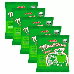 Kit 5 Balas Maçã Verde 400g - Peccin