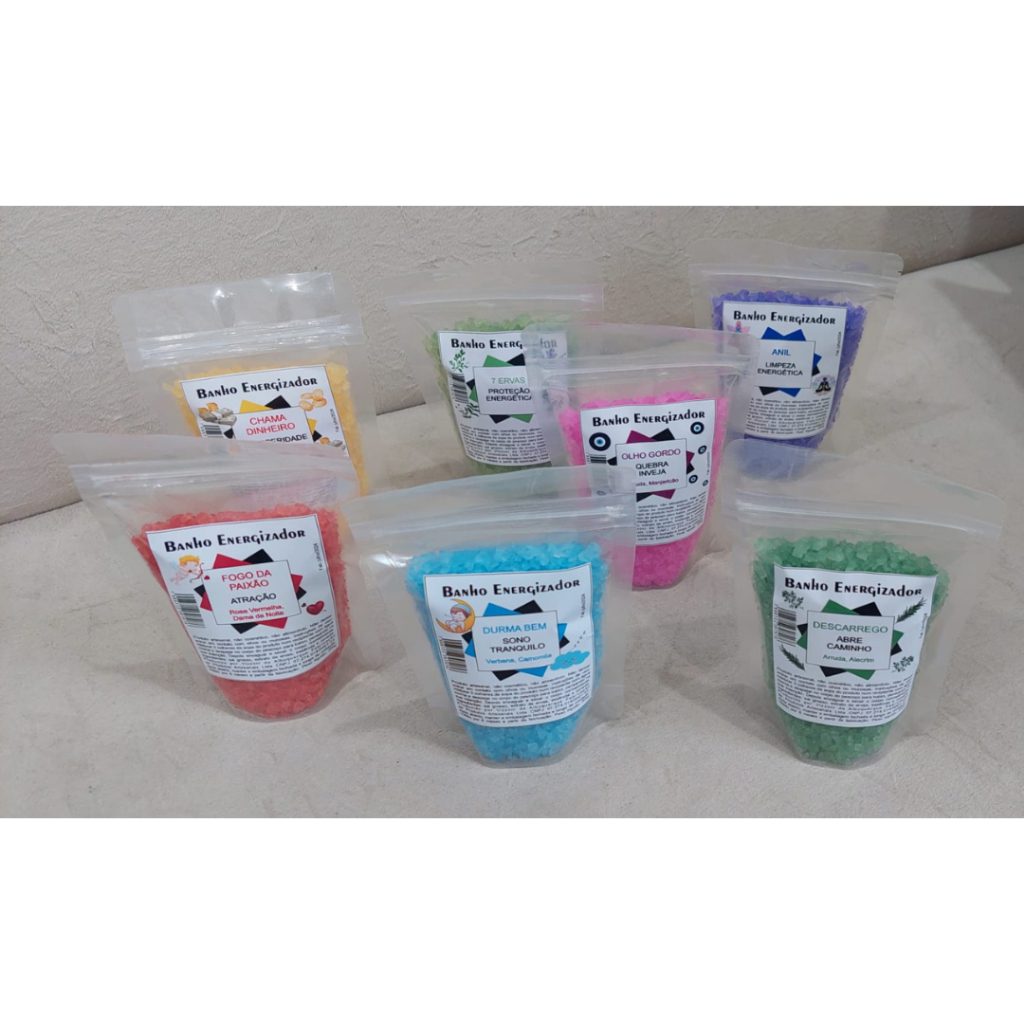 Kit com 3 Sais de Banho - Banho Limpeza Espiritual Alinhamento dos Chakras Prosperidade