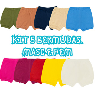 Kit 05 bermudas avulsas menina e menino Roupa de Bebê em Oferta na Shopee