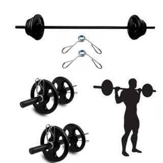 Kit Completo Body Pump + Barra De Mão E 20kg De Anilhas Pintada