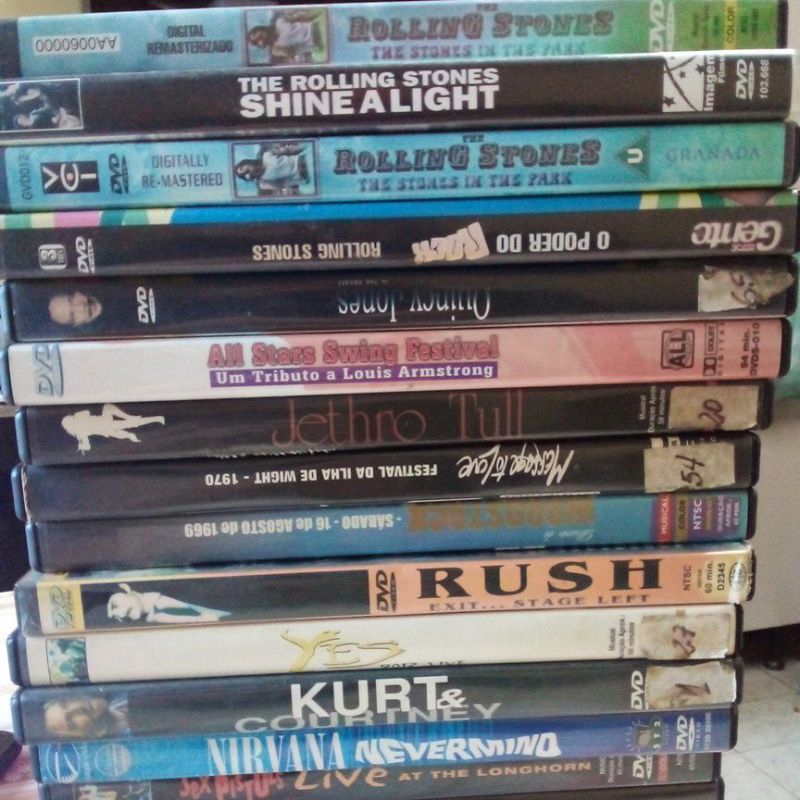 DVD Rock, pop, bandas,cantores (nirvana, rolling stones, rush, woodstoock)