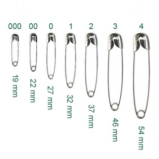 Alfinete de segurança nº00, 01, 02 e 03 prata e dourado em Oferta na Shopee