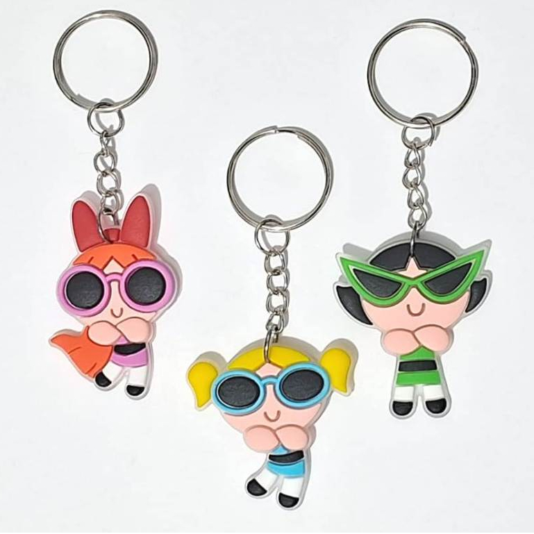 Chaveiro Meninas Super Poderosas Emborrachado 6 Unidades em Oferta na Shopee