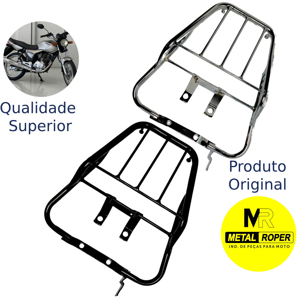 Bagageiro Titan 150 Cromado e Preto 04/08 (2004, 2005, 2006, 2007 e 2008) Bagageiro Titan 150 Cromado e Preto 04/08 (2004, 2005, 2006, 2007 e 2008)