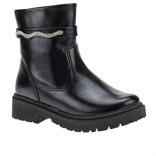 Bota Infantil Menina Coturno Inverno Tira Com Strass em Oferta na Shopee