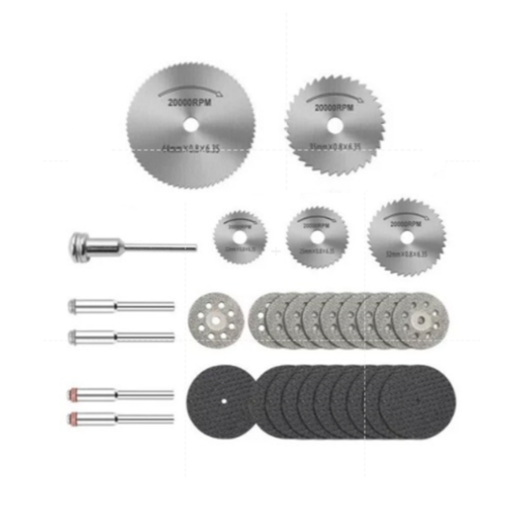 Kit 31 Pçs Discos Micro Retifica Dremel Corte Fibra Vidro Hastes