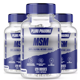 3 Potes Msm (enxofre Orgânico) 1.000mg C/120 Doses em Oferta na Shopee