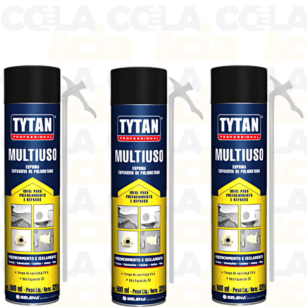 Kit 3 Unidades Espuma Expansiva TYTAN Multiuso 500ML/ 320G Com Bico Para Aplicação