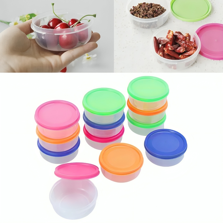 Kit 8 Mini Potes Redondo Coloridos De Plastico Para Frutas E Alimentos Pequenos em Oferta na Shopee