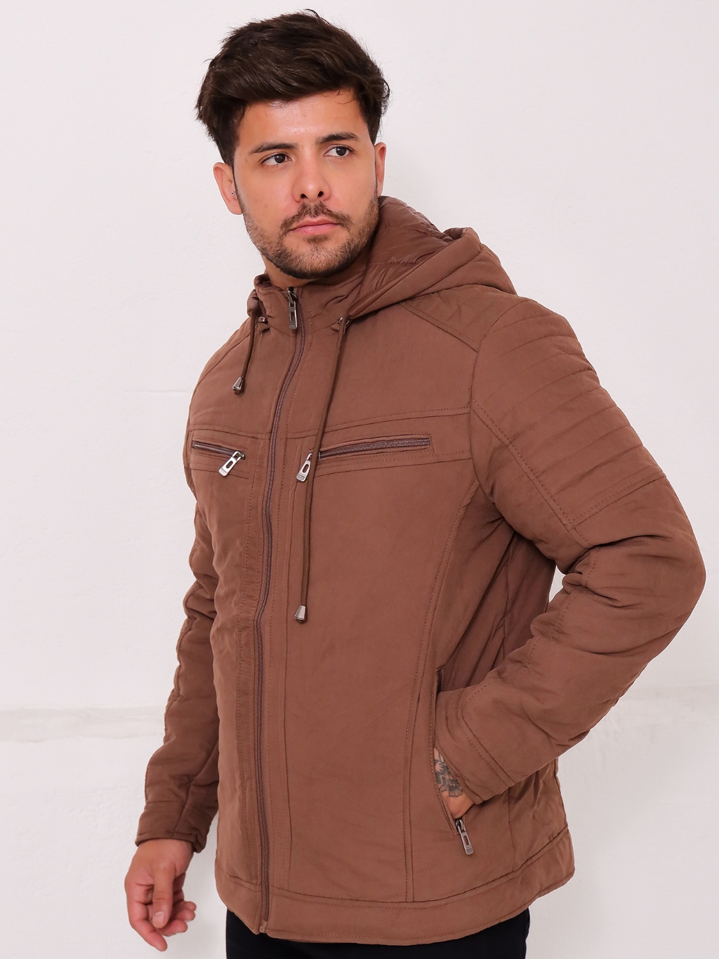 Jaqueta Sarja Masculina Dupla Face Capuz Inverno Casual Quentinha Impermeável Corta Vento Nylon em Oferta na Shopee