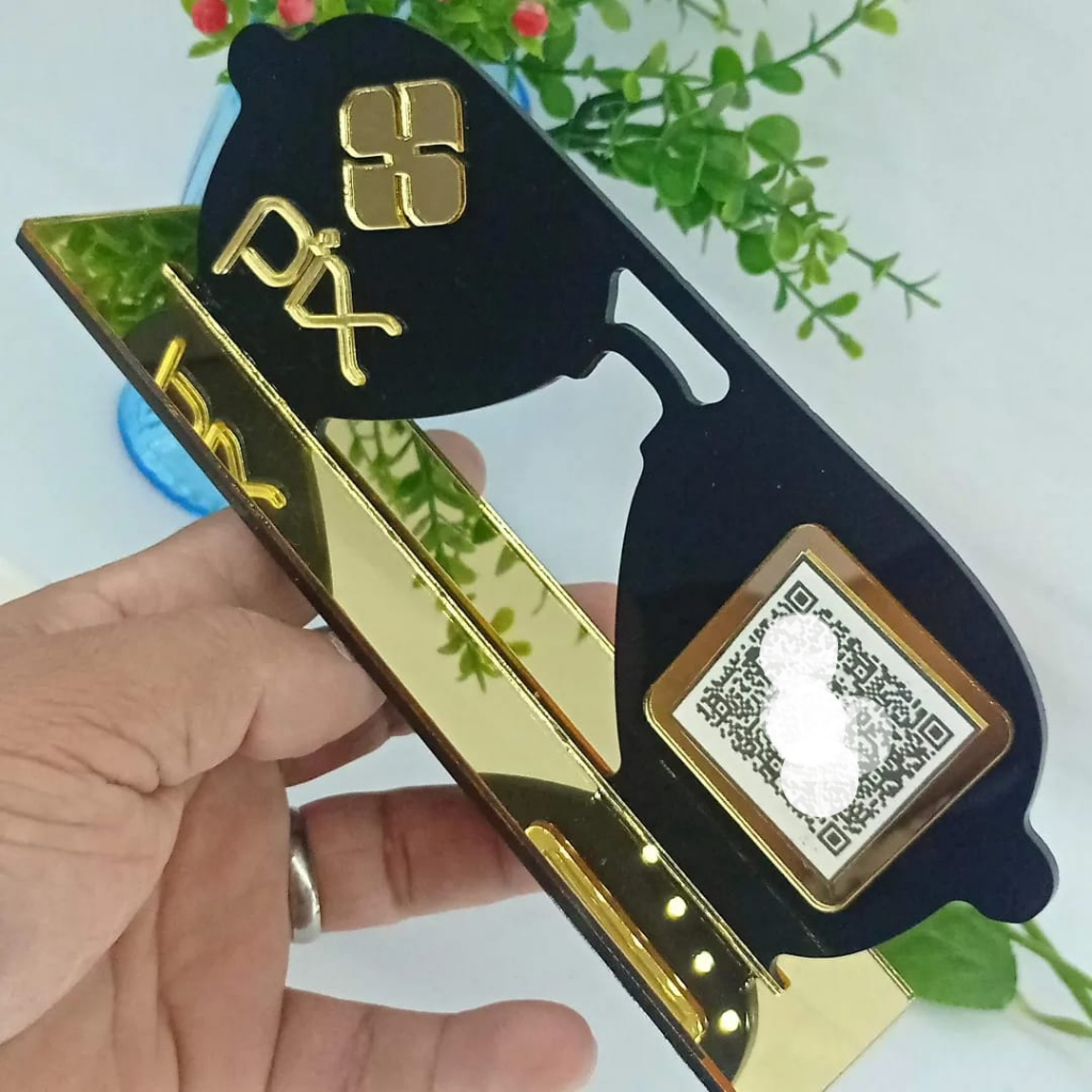 Placa QR CODE óculos/ótica placa pix em Oferta na Shopee