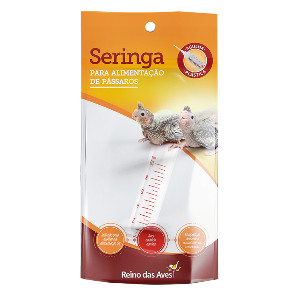 Seringa para alimentação de pássaros 10ml - Reino das Aves