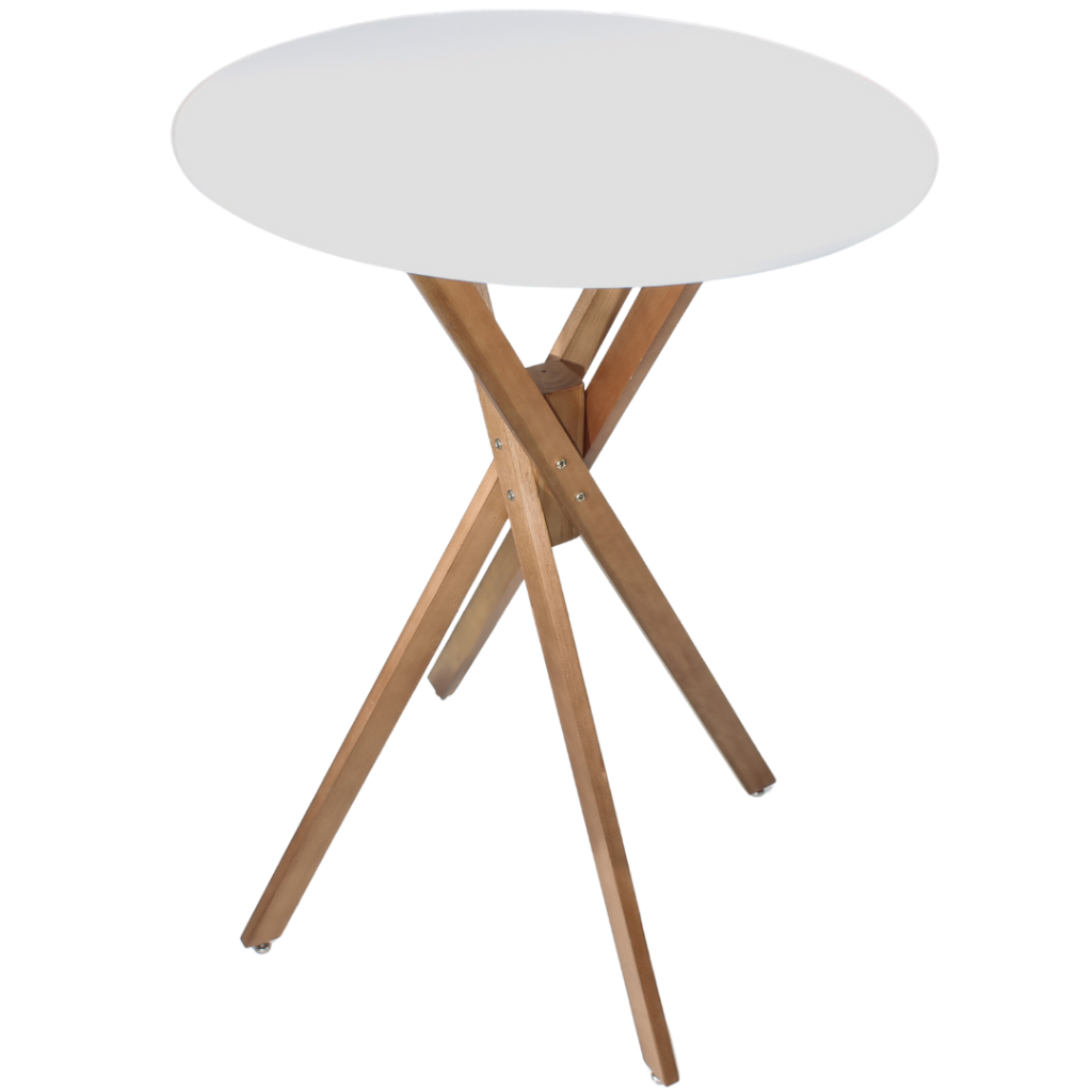 Mesa Bistro 70cm Redonda Mdf Akemi Alta Barzinho Mesinha Base Rústica Bar Café