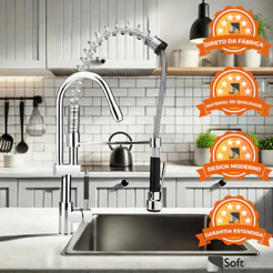 Torneira Gourmet 75 Cm Saída Com Tubo Redondo