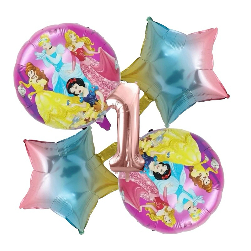 Kit C/5 Balão Metalizado Princesas Aurora/Cinderela/Branca De Neve em Oferta na Shopee