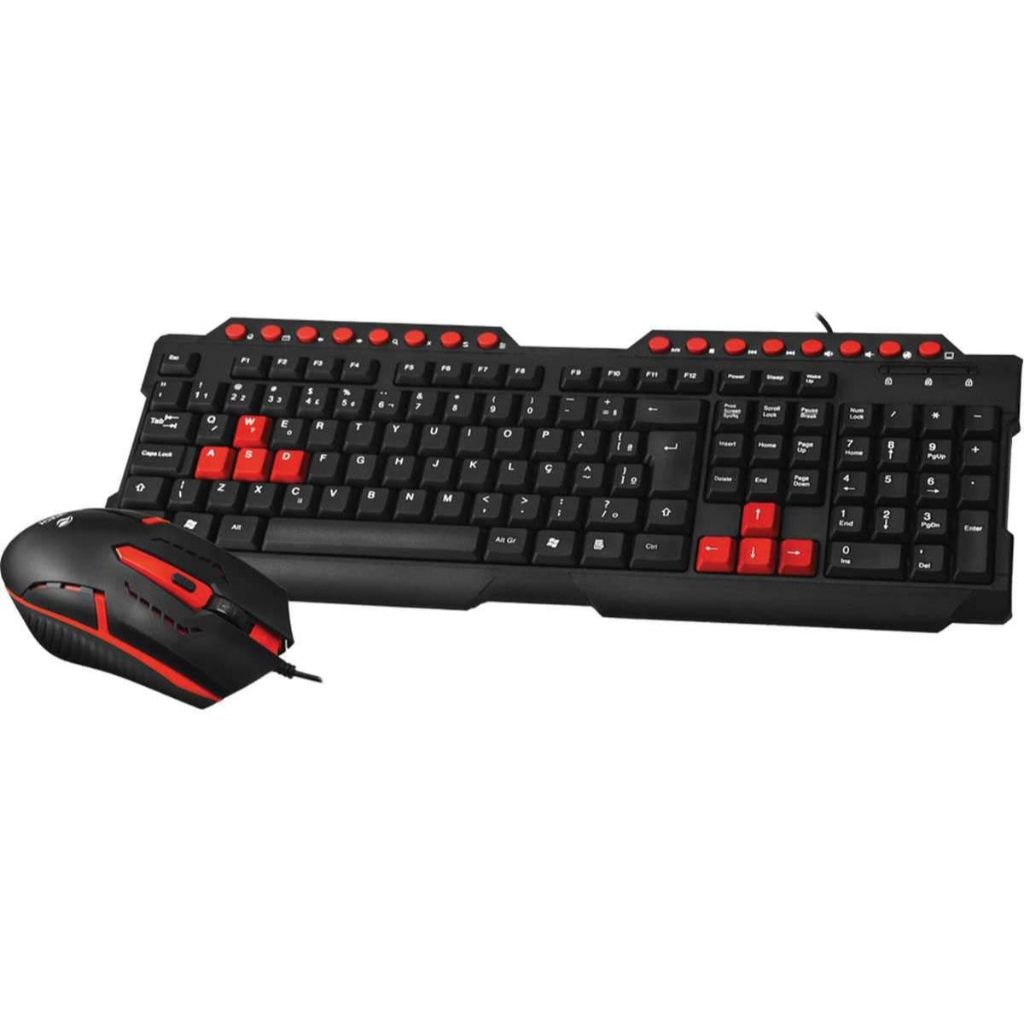 Kit Teclado + Mouse Gamer 4 Botões USB GK-20BK C3Tech
