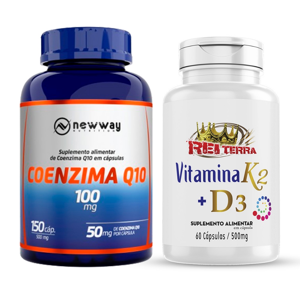 Coenzima Q10 150 Cápsulas 500mg + Vitamina K2 + D3 60 Cápsulas 500mg