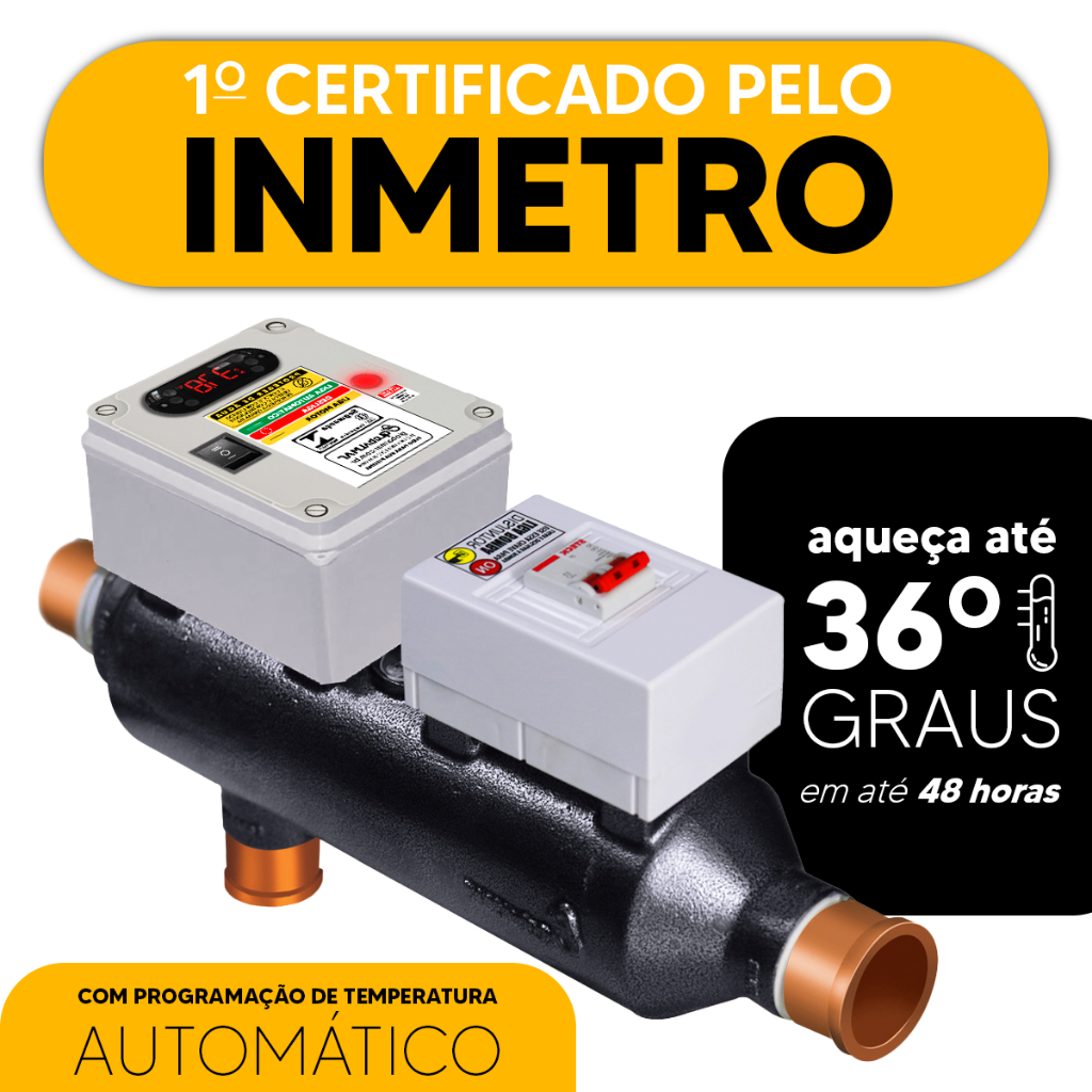 Aquecedor Elétrico Globalmar Automático Para Piscinas Até 260 Mil Litros Trifásico 380v