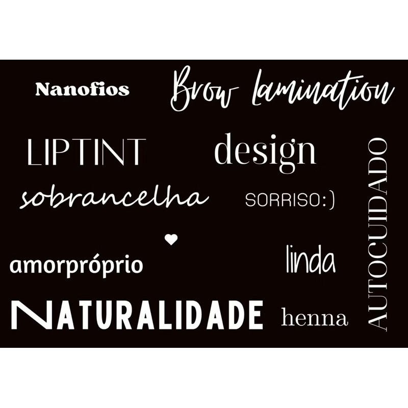 kit palavras variadas 15cm altura várias fontes